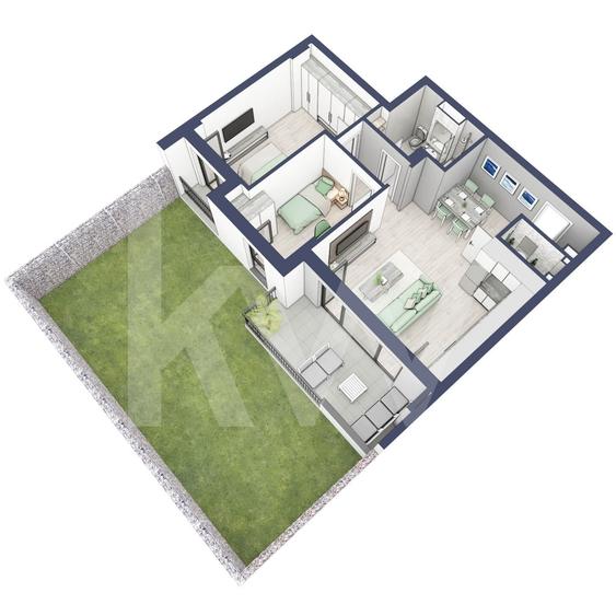 Apartament cu 3 camere semidecomandat în Turnișor