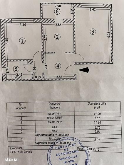 Apartament cu 2 camere decomandat în Central