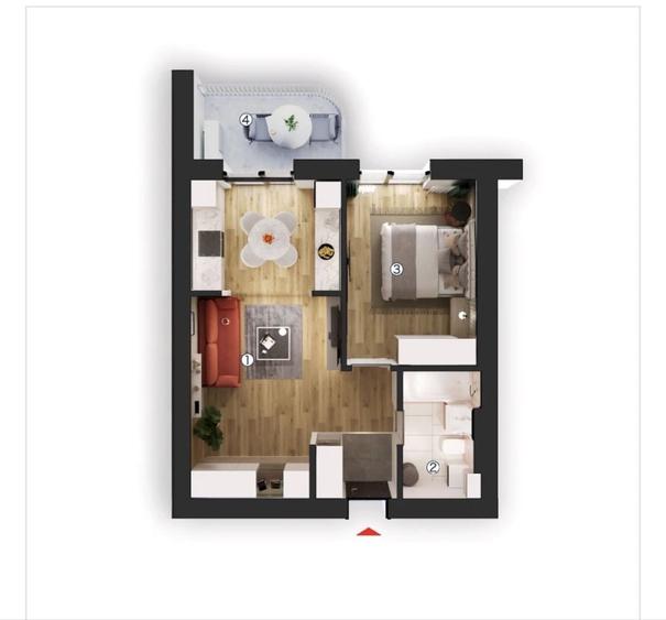 Comision 0% NOU (data in folosinta Sep 2026) Inchiriere HILS Sunrise (5min metrou) apartament 2 camere tip 2B Bl 4 et 1 si loc de parcare subteran - 3