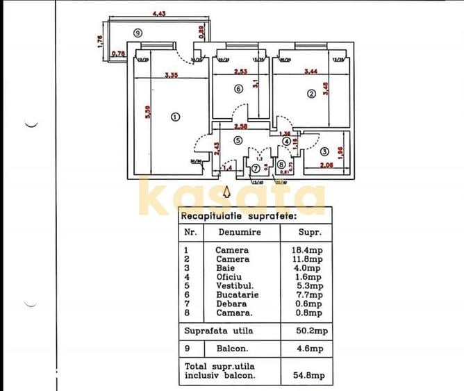 Apartament cu 2 camere în Basarabia