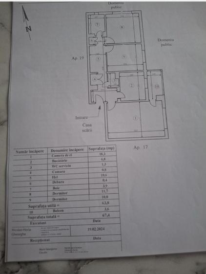 Apartament cu 3 camere decomandat în Crâng