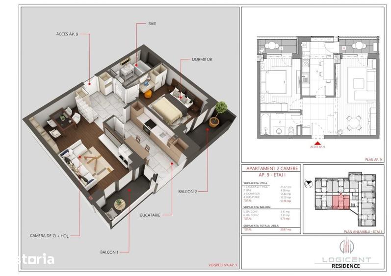 Apartament cu 2 camere decomandat în Central