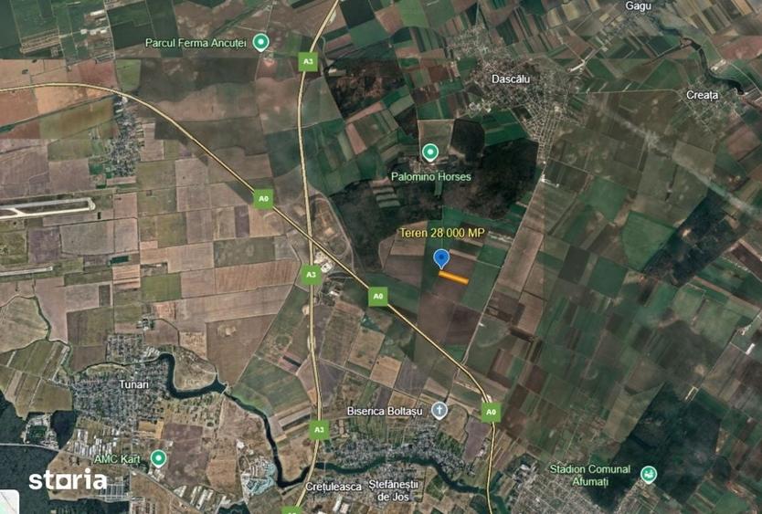 Teren de 28000 mp, în Ștefăneștii de Jos