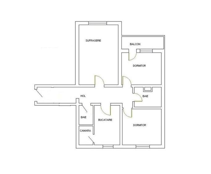 Apartament cu 3 camere decomandat în Tudor Vladimirescu