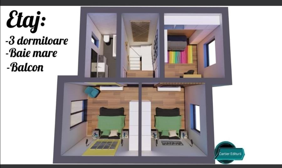 Duplex cu 4 camere cu Canalizare în Lunca Cetățuii