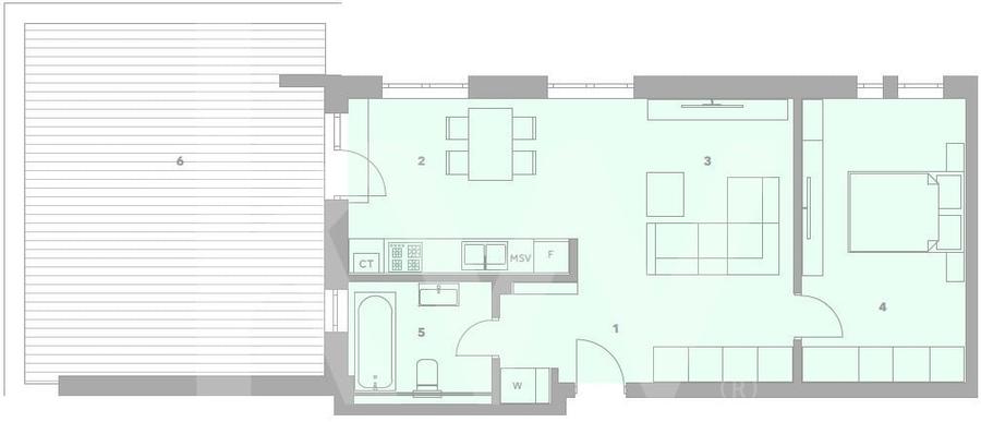 Apartament cu 2 camere în Turnișor