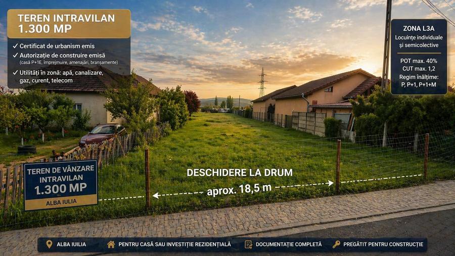 Teren Construcții de 1300 mp, în Bărăbanț