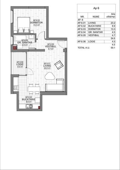 Apartament cu 2 camere semidecomandat în Eminescu