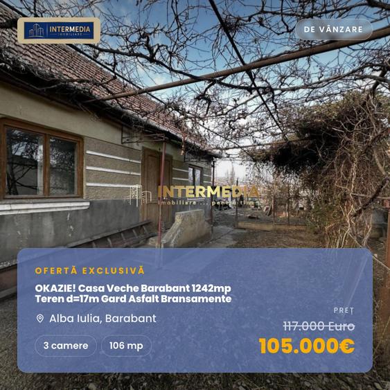 Casă individuală cu 3 camere cu Canalizare în Bărăbanț