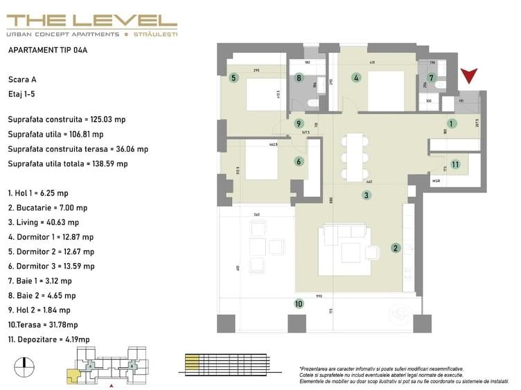 Apartament cu 4 camere decomandat în Băneasa