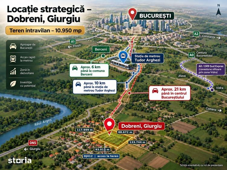 Teren de 10950 mp, în Vărăști