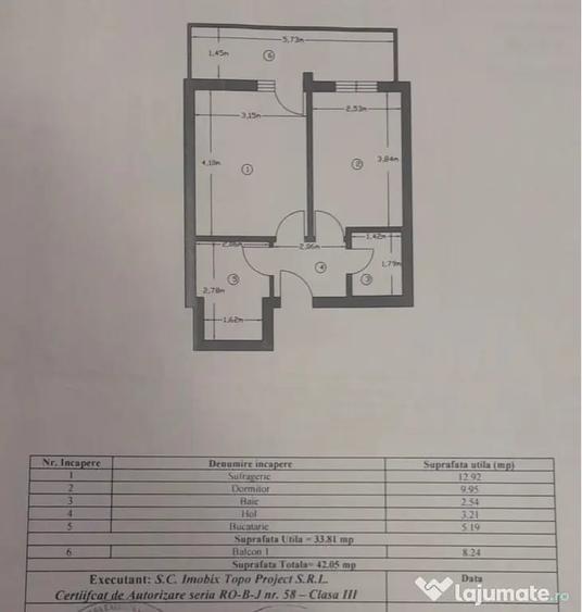 Apartament cu 2 camere decomandat în Războieni