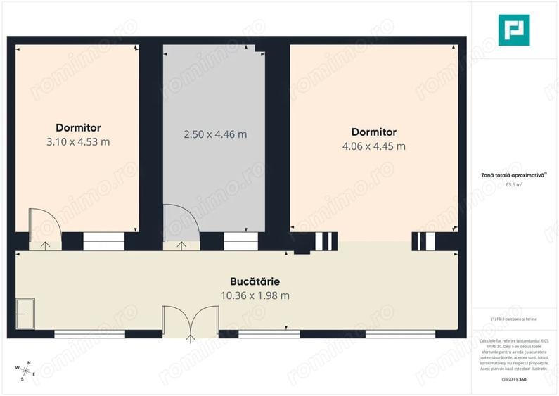 Apartament cu 3 camere în Intim