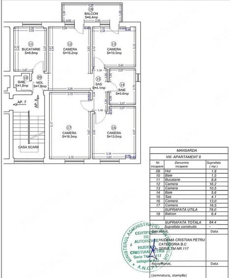 Apartament cu 4 camere semidecomandat în Telegrafului