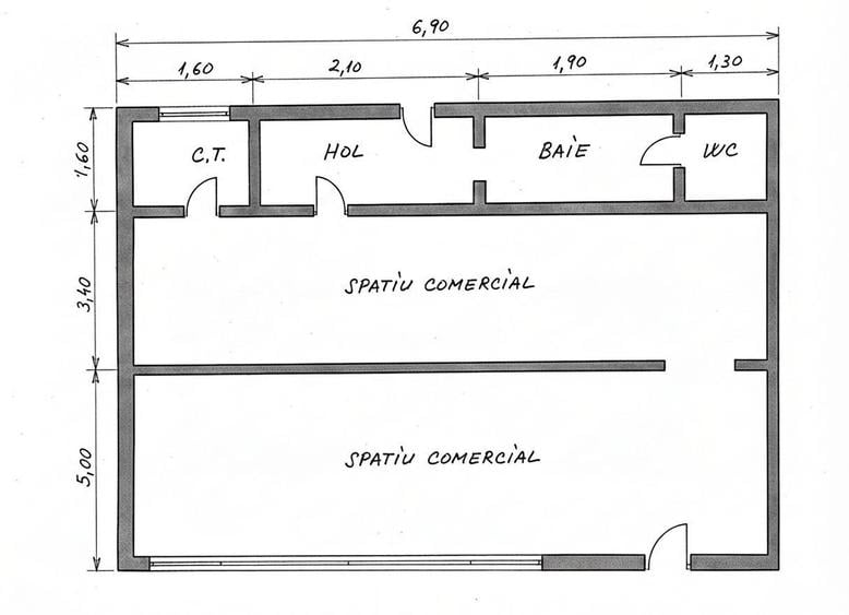 Spatiu comercial, 75 mp, vitrina, vad pietonal, strada Semaforului - 1
