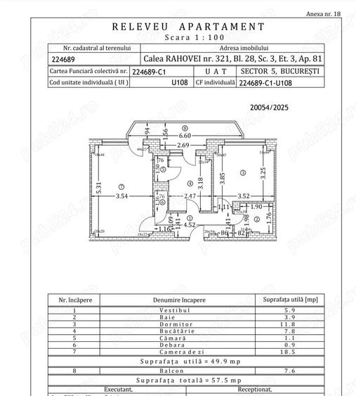 Vanzare apartament 2 camere decomandat