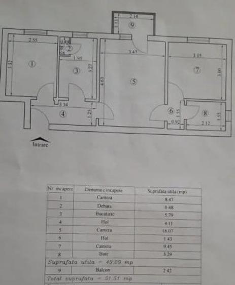 Apartament 3 camere - etajul 1 - Baza 3 - 6