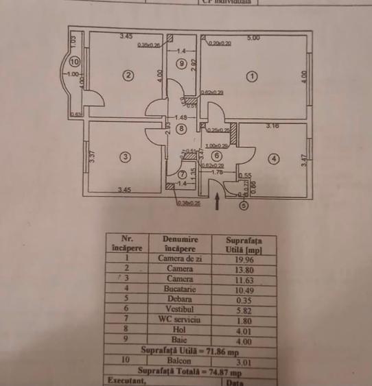 Apartament cu 3 camere decomandat în Unirii