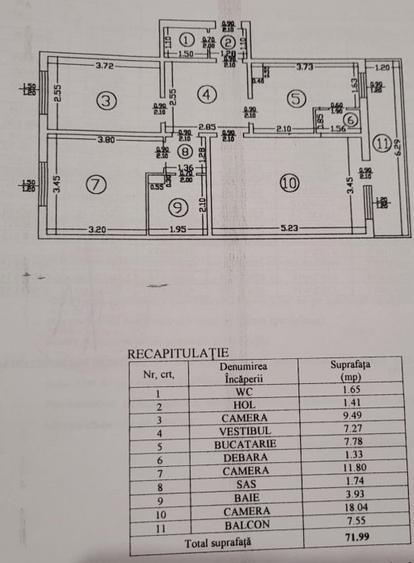 Apartament cu 3 camere, decomandat, zona Centru Civic - 10