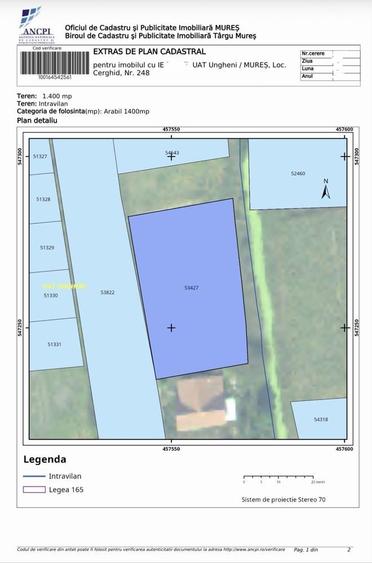 Teren intravilan 1400 mp | Utilitati la limita | Front 48 m | 15 min de Targu Mures | Cerghid - 2