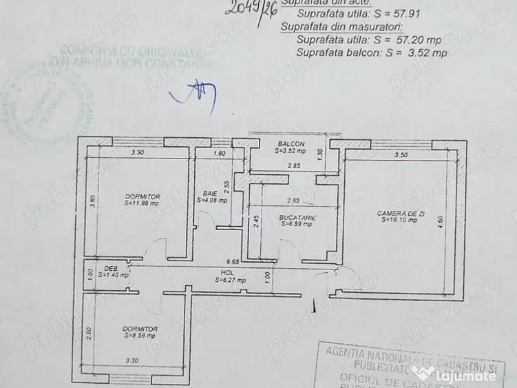 Casa de cultura-apartament 3 camere decomandat cu gaze - 3