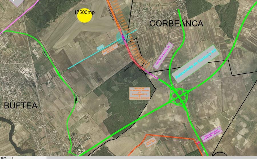 Buftea – Teren intravilan 17.500 mp, oportunitate logistică, d=53 m - 5