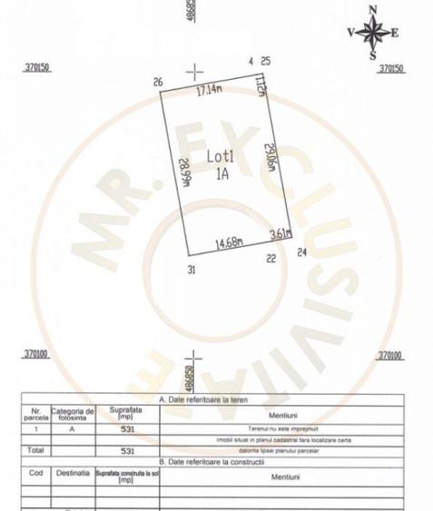 Teren 500 mp intravilan Smeura Stoenari - 4 loturi - 4