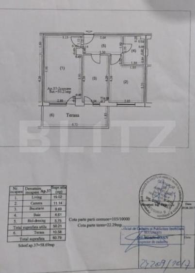 Apartament 2 camere – 60,79 m² | zona Salaj | parcare inclusa | Etaj 5 - 9