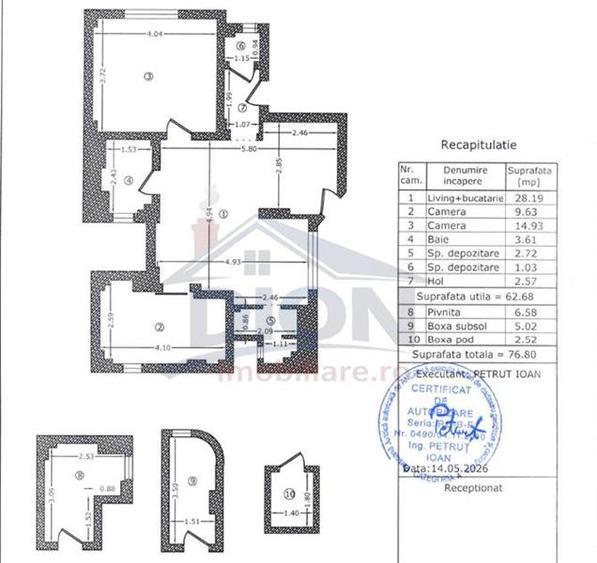 Apartament cu 3 camere decomandat, mobilat în Arcul de Triumf