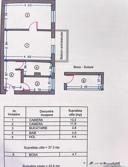 Apartament 2 camere | KM 4-5 | Parter | Boxa 4,7 mp - 1