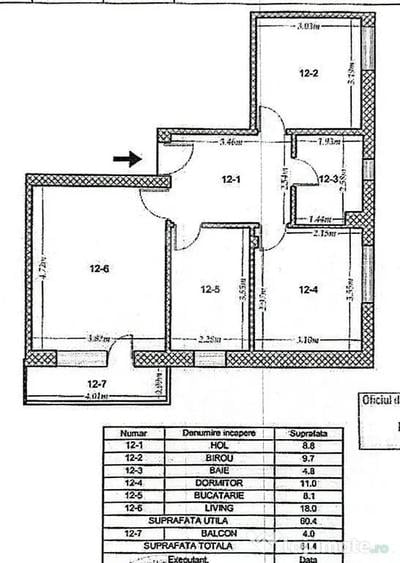 Apartament cu 3 camere decomandat în Titan