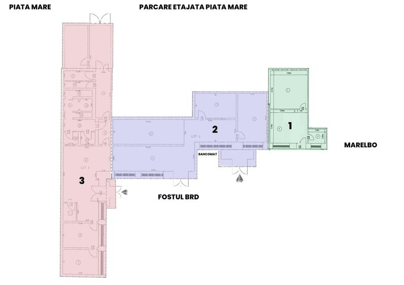 Inchiriez spatii comerciale intre 90 - 500 mp, Pietonal-fostul BRD - 1