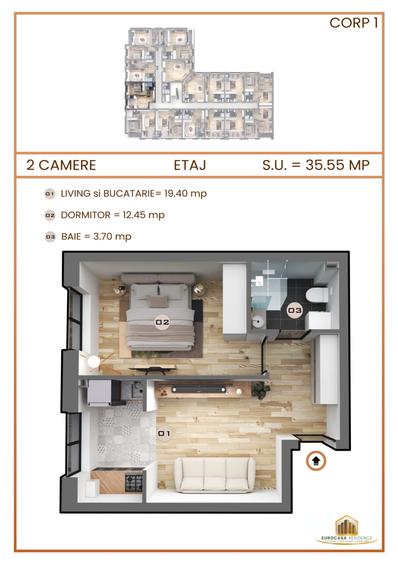 APARTAMNT 2 CAMERE DE VANZARE-TVA INCLUS-COMISION 0%-MILITARI-DEZVOLTATOR - 2
