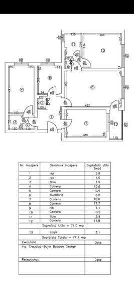 Apartament cu 4 camere decomandat în Podu Roș