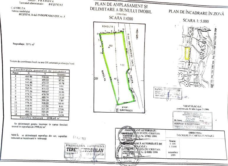 Sinaia - Plaza Mall | Teren 4000 mp | D: 116 m la DN1 | Intravilan | Proprietar - 2