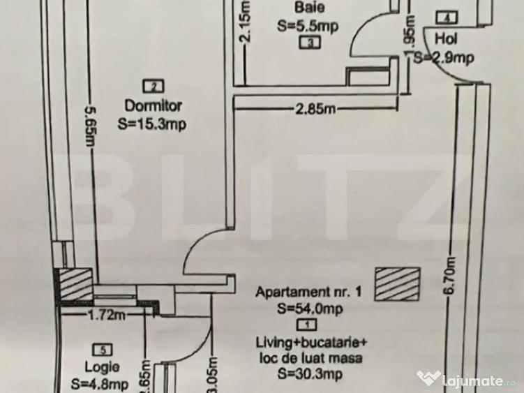 Apartament cu CF finisat complet decomandat cu 2 camere! - 1