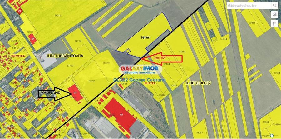 Vanzare teren  intravilan indust 38500mp zona Buftea Crevedia Kaufland - 1