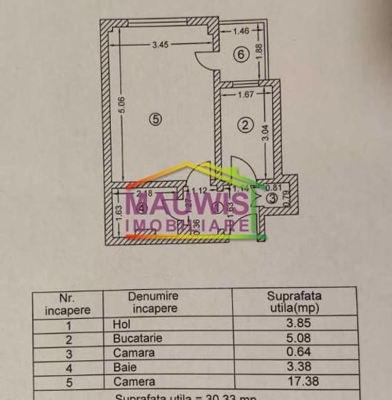 8 min Metrou Iancului gars Cf.1 decomandat 34mp etaj intermed bloc1981 - 1
