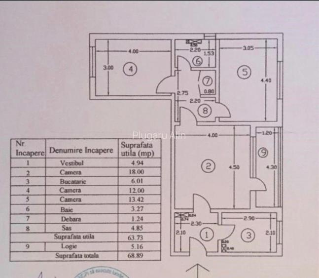 Apartament cu 3 camere semidecomandat, mobilat în Teiul Doamnei