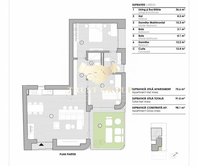 3 camere Domenii ||  Terasa - 10
