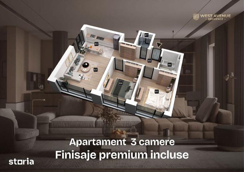 3 camere complet finisat | 28.000 mp spa?ii verzi | Direct dezvoltator - 3