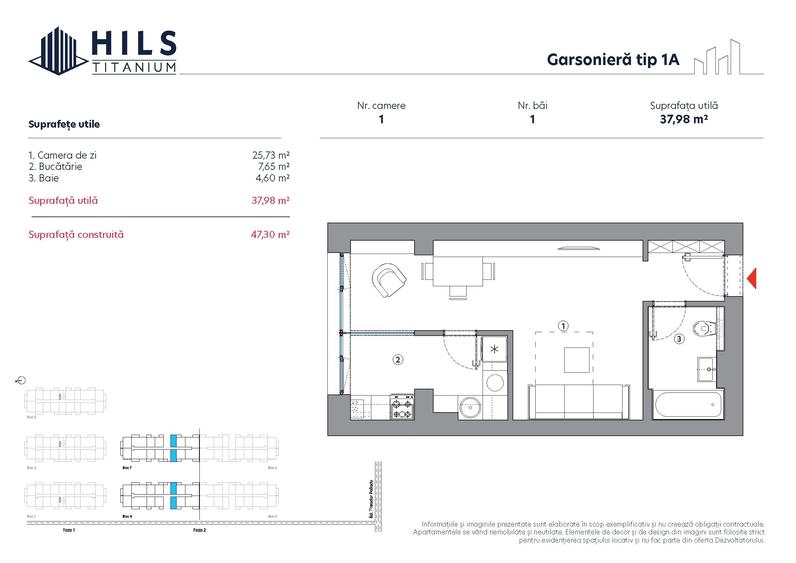 Garsoniera spatioasa  HILS Titanium FAZA 2 | Tip 1A | - 2