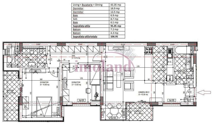 Apartament 3 camere - Zona Marriott - 15