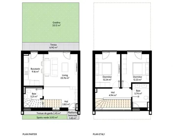 Pipera Centru, Casuta-Apartament cu 3 Camere si gradina - 8