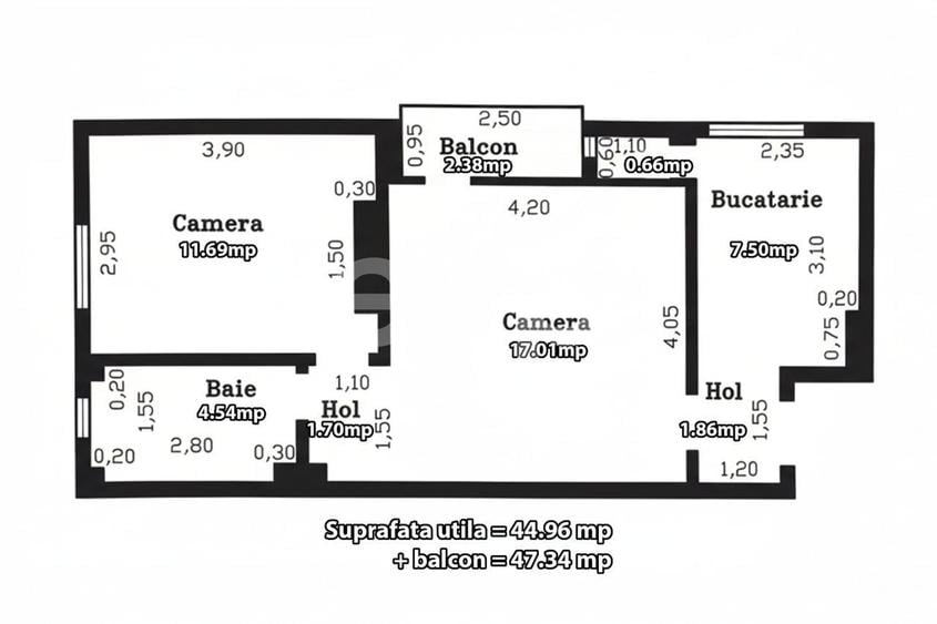 Apartament cu 2 camere în Central