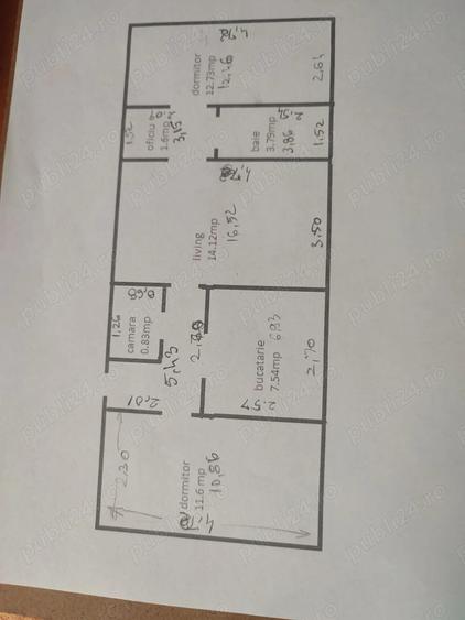 Vand apartament cu trei camere (sau inchiriez pt activ. com.) semidecomandate parter Terezian 62mp - 5