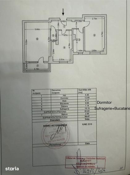 Apartament 2 camere, transformat in 3 - 7