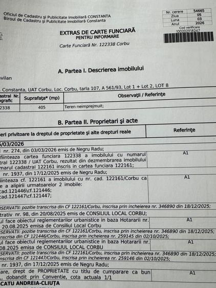 Teren intravilan Corbu - 1