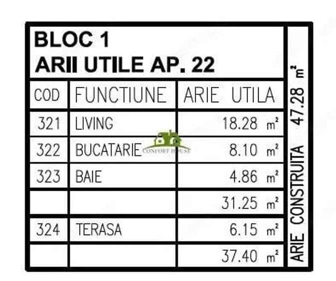 Garsoniera nr.22 decomandata Confort 1- Et.3 in BL.Nou str.Ostroveni - 7