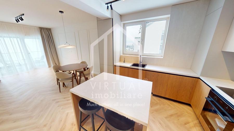 Ap. cu 3 camere-etaj intermediar, mobilat partial -75mp utili + terasa - 2